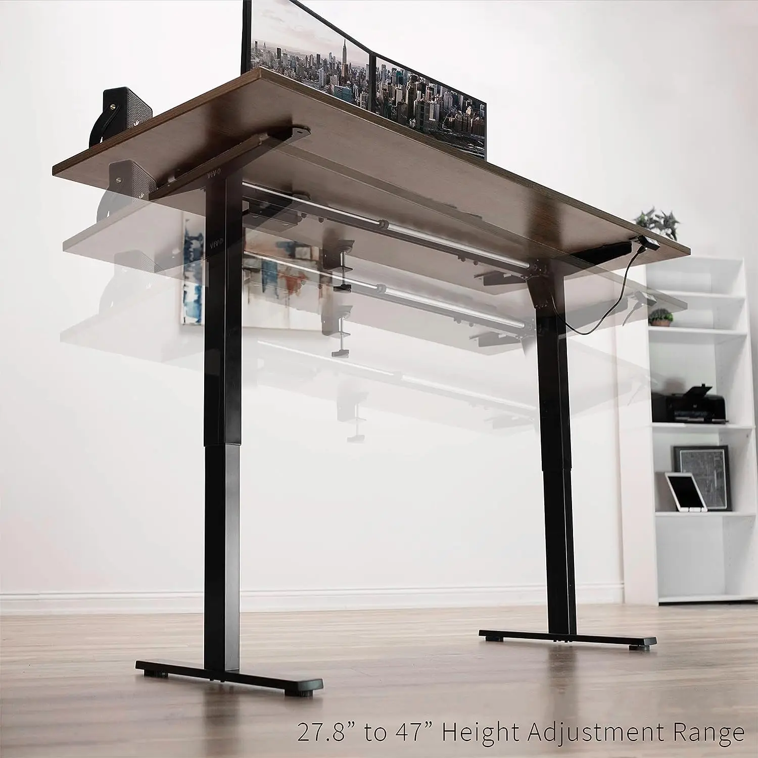 New Popular Ergonomic Single Motor Electric Sit-stand Table Desk Height Adjustment Metal 2 Stages Leg for home