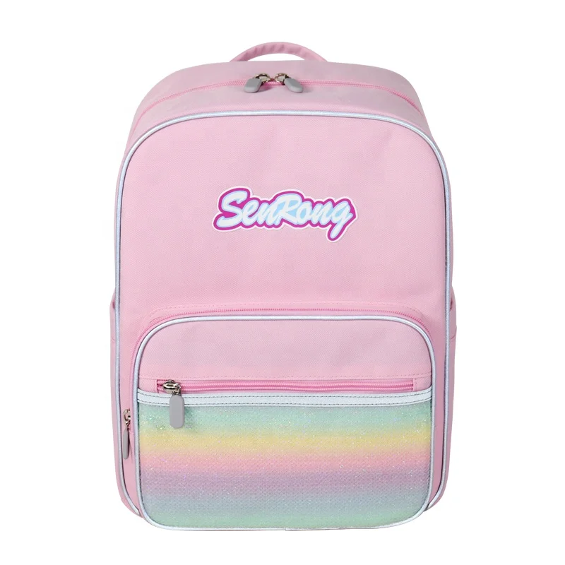 Factory custom 2023 kids backpack school bags glitter cloth schoolbag book bags for kids primary students girl pink