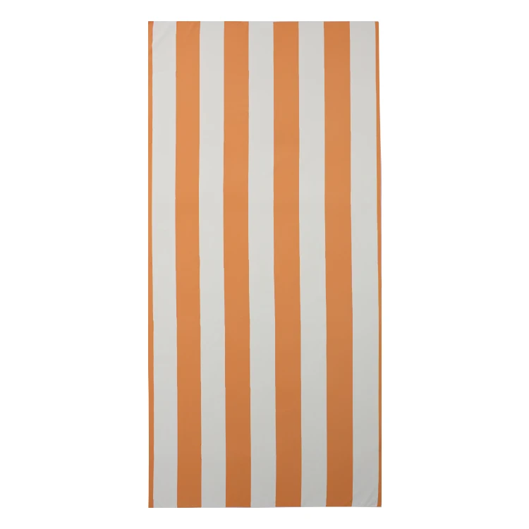Recycled Hot Sale Sand Free Soft Striped Cabana Custom Printed Microfibre Beach Towel With Mesh Bag