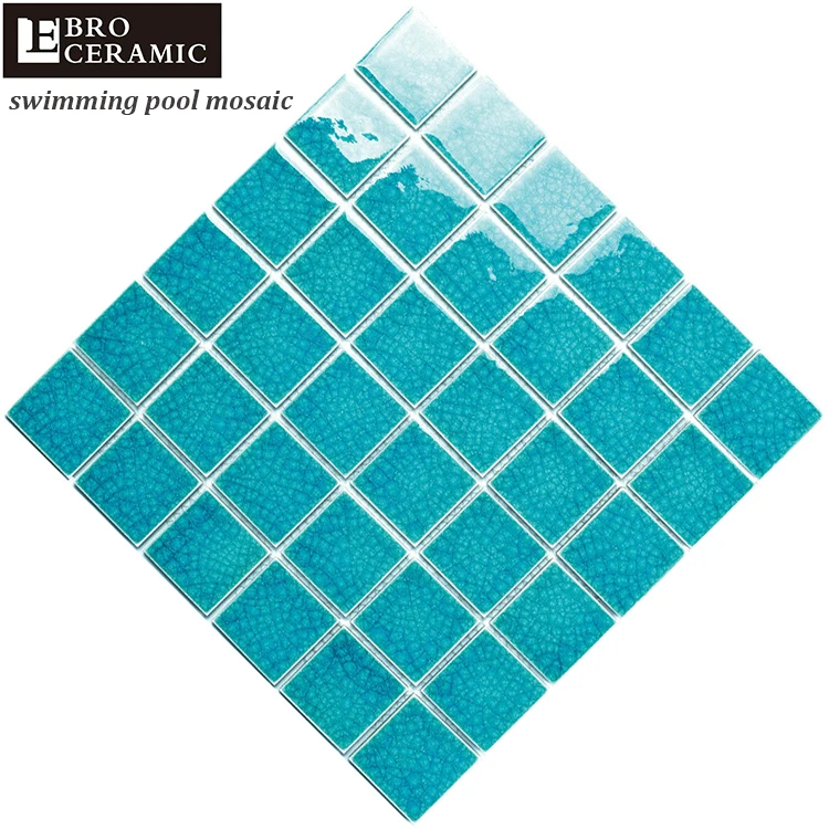 
Ice crackle design swimming pool broken ceramic crackle porcelain mosaic for outdoor pool decking E48L01 