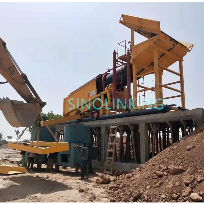 Placer Gold Wash Processing Set Soil Trommel Screening Concentrate Plant for