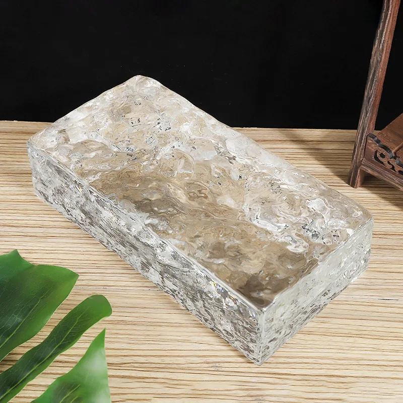 Высокое качество 200x100x50 мм сплошной Прозрачный Красочный стеклянный кристалл блок кирпич экологически чистый модный стиль