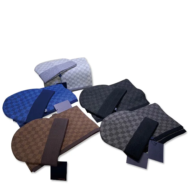 Brand New High Quality Scarf Hat Set Hot Selling Hats Luxury Brand Scarf Designer Letter Jacquard Knitted Wool Hat Scarf