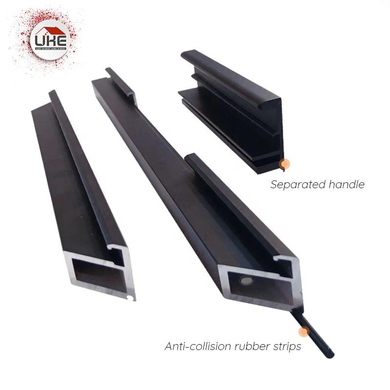 Aluminum frame profile with separated handle for minimalist kitchen custom glass door furniture