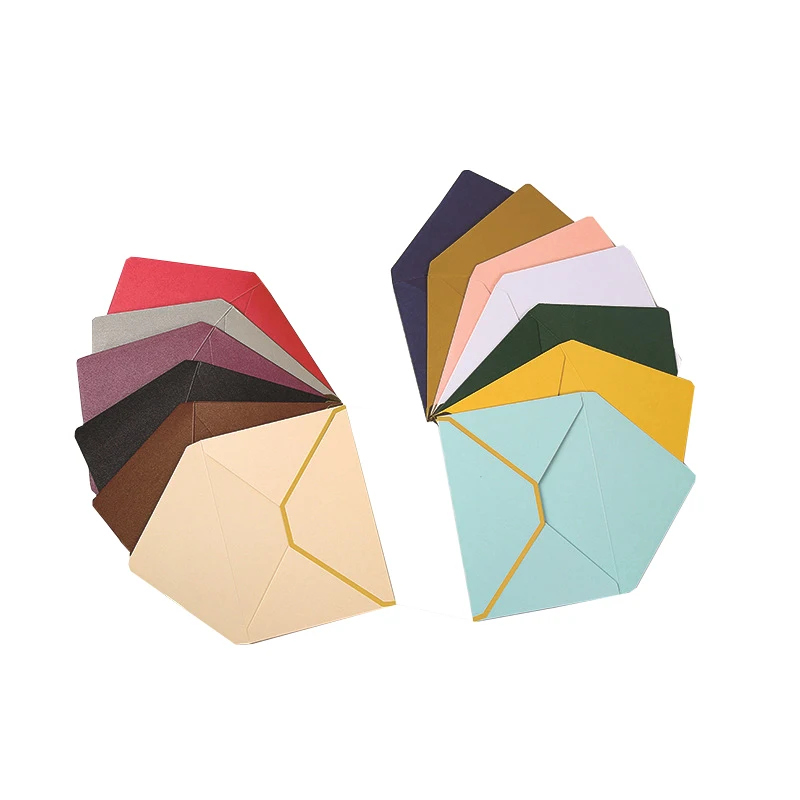 Custom black cardboard recycled envelope hotel key card envelopes with golden foil logo letter premium envelope paper kraft