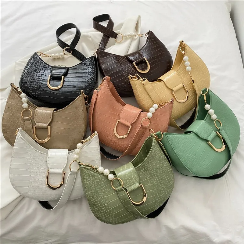 Sac tendance 2024 женские сумки с жемчужной цепочкой Сумки из искусственной кожи на одно плечо