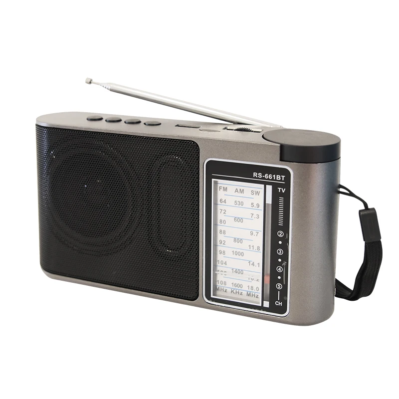 RS-661BT manufacture multi function rechargeable high quality fm am sw   radio with mp3 player blueteeth
