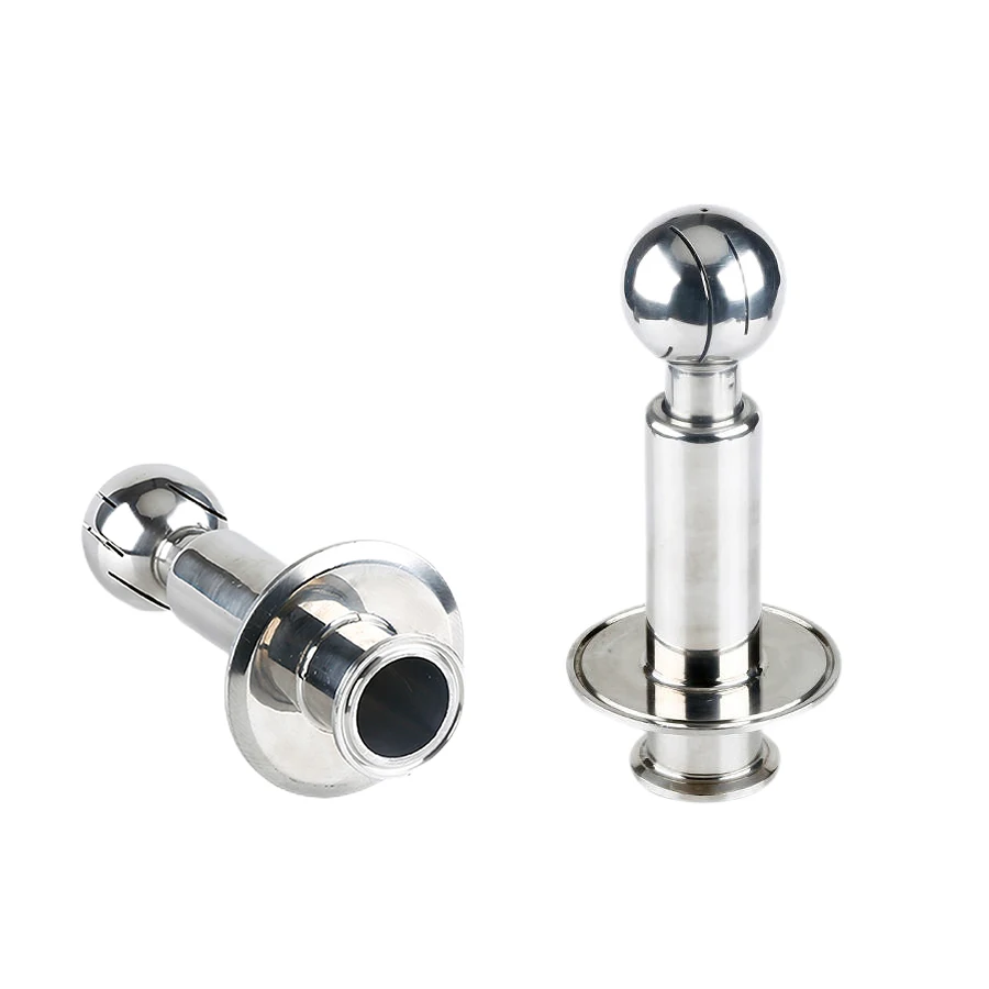 Stainless Steel Double Chuck Cleaning BallsSanitary Clamp Type Quick Connect Spray Wash Cleaning Balls