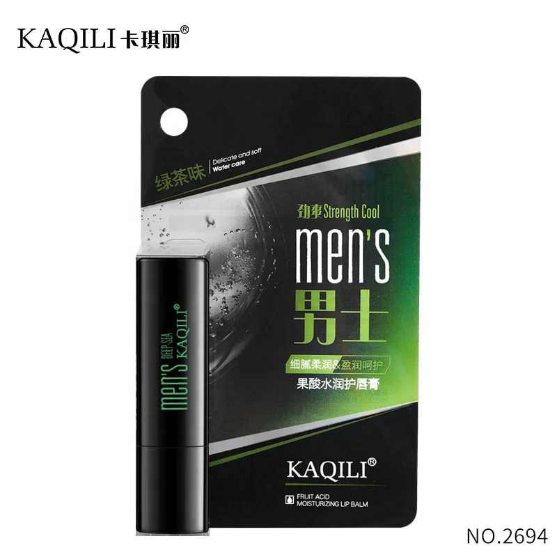 Kaqili  brad customized lip balm for men green tea mint moisturizing natural man organic lip balm