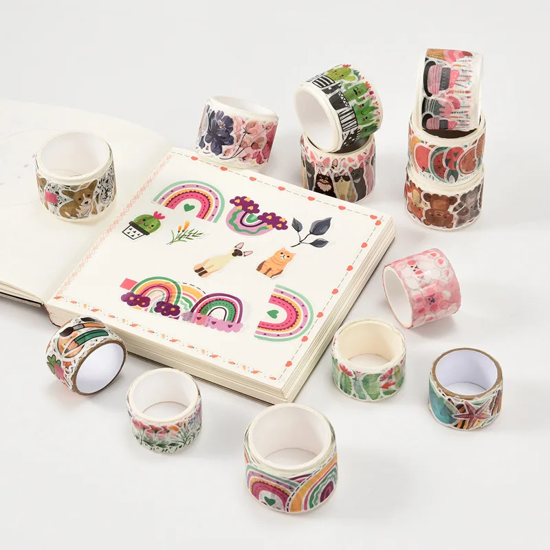LOW MOQ Custom Printing Make Decorative Die Cut Fruits Dot Craft Washi Tape
