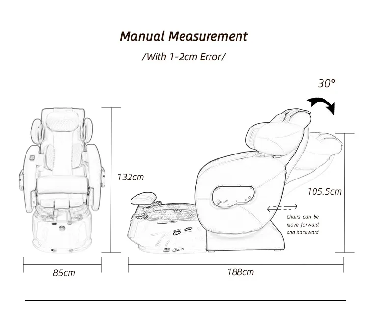 Healthtec Professional Crystal Bowl Luxury Nail Salon Spa Foot Spa pipeless Manicure Massage Pedicure Chair