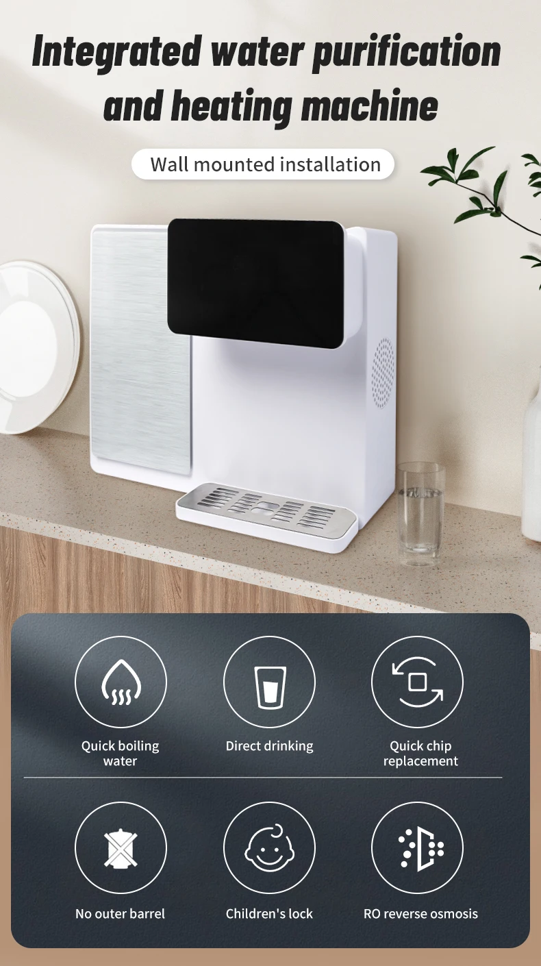 Desktop Reverse Osmosis System Hot And Cold Water Cooler Dispenser Machine With Water Filter