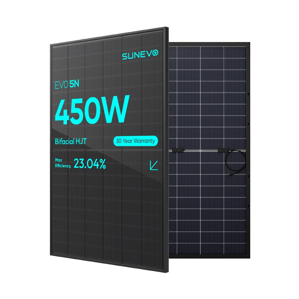 SunEvo HTJ двухфазные все черные солнечные панели 430W 435W 440W 450Watt N типа монокристаллические бифациальные фотомодули