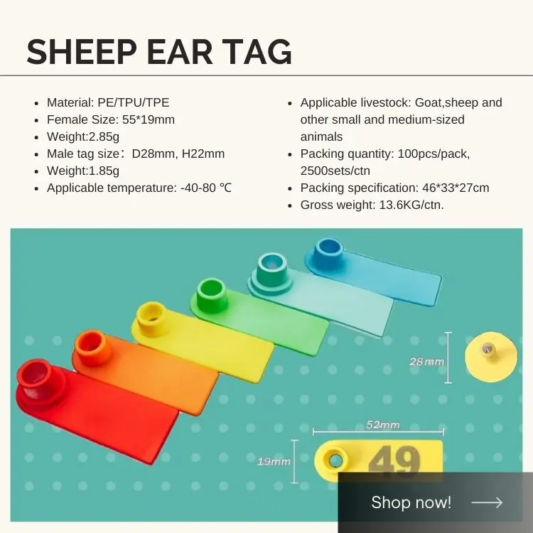 TPU PE Goats ear Tag live Goats sheep Ear Tags