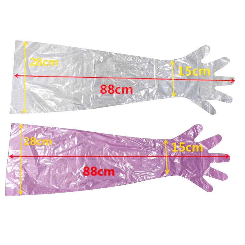 Durable Tools Elbow Length Long Plastic Gloves PE Disposable Gloves