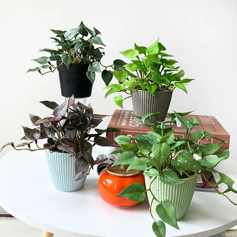 KEWEI 145 Artificial Ivy Leaves Plant Vines Succulents Plants Real Look Artificial Leaves Succulent Green Plant