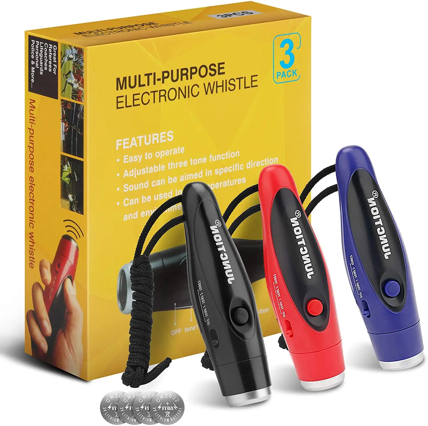 Handheld Electronic Whistle ,Three Tone Distinct High Volume Electronic Whistle