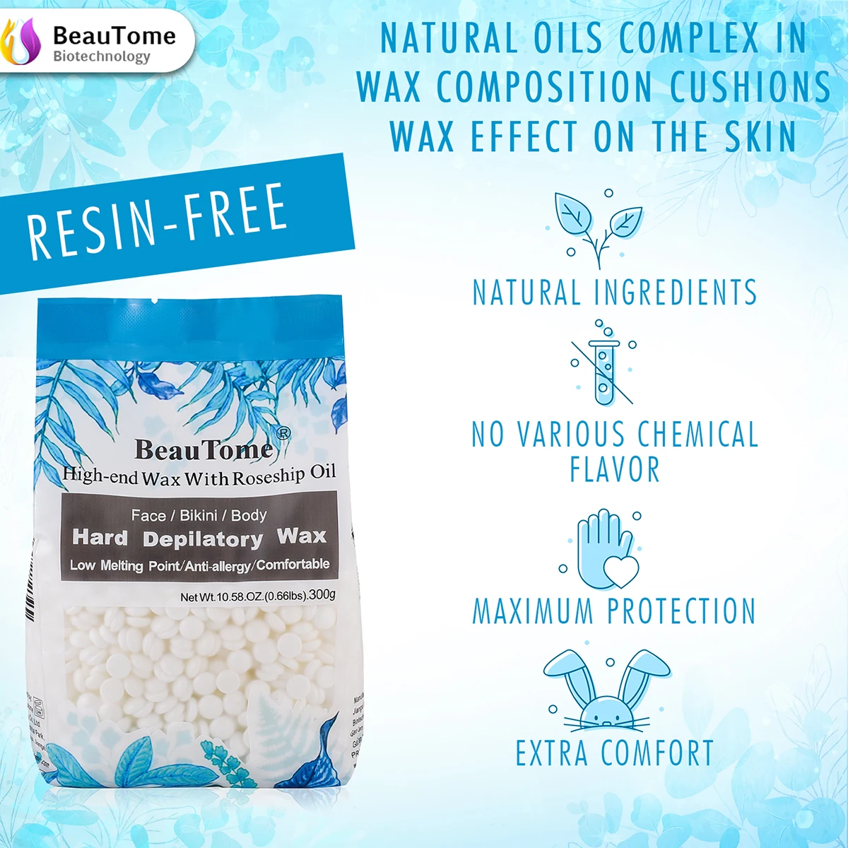 Rosin-Free Hard Wax Beans Depilatory Hair Removal Hot Wax Bikini Body OEM Target Face Bikini Sensitive Area