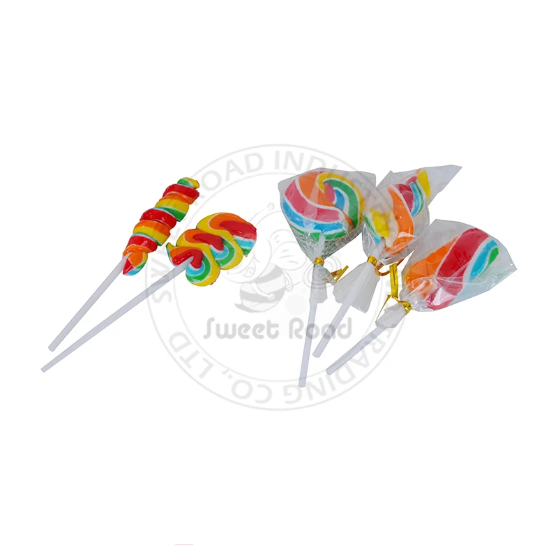 Colorful Rainbow Pop in Display Box /Rainbow color lollipop in box factory