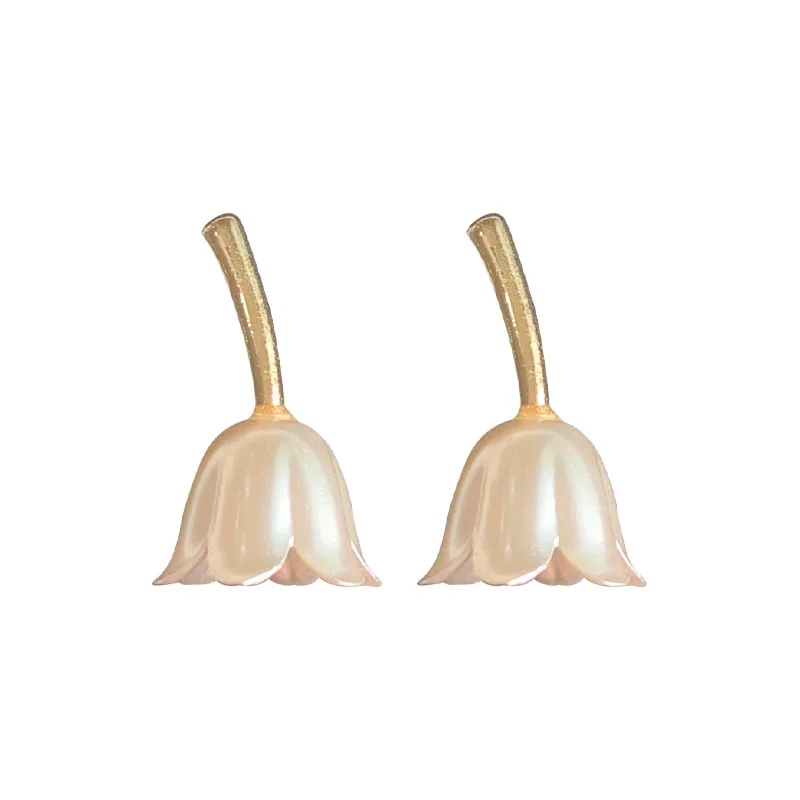  Most Popular Retro White Flower stud Earrings Whelease Simple Lily Earring Glamour Women Jewelry