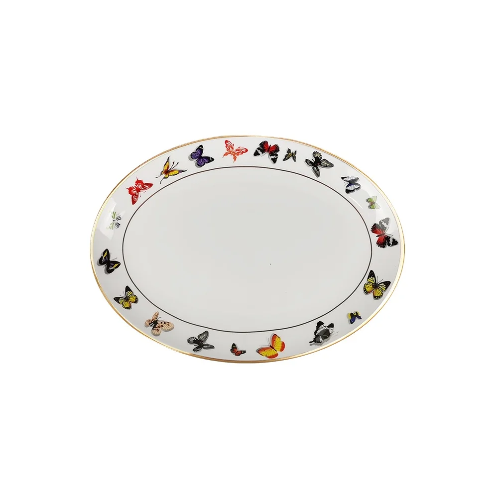 2023 Luxury Christmas charger plate home/party main course beef dish bone china dinner plate for turkey dessert dish flatware