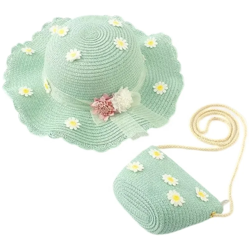 Spring And Summer Handmade Hat Bag Suits New Fashion Sunblock Beach Hat For Girls
