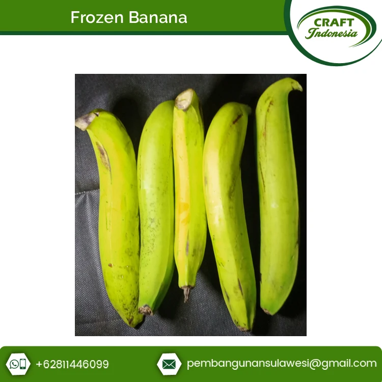Indonesia Origin Exporter of Top Selling Common Cultivated Whole Shape Frozen Banana in Sachet / Carton Box