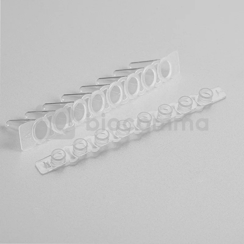 Lab Supplies 0.1ml 8-strips Pcr Tubes With Optical 8-strip Cap Nature Color for DNA/RNA extraction