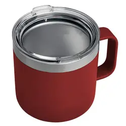 custom powder coated double wall stainless steel ramblers tumbler 14 oz mugs  with handle with lid