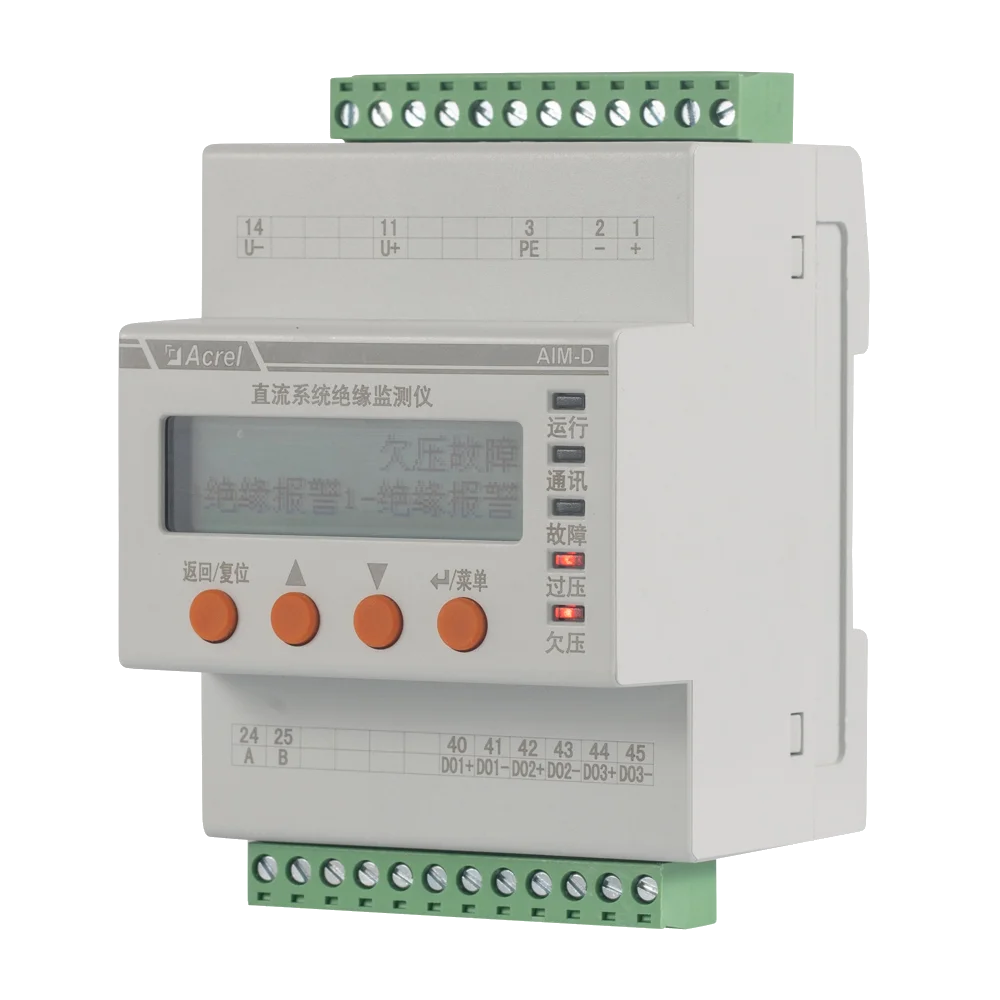 Acrel AIM-D100-TH DC insulation monitoring device for EV charger isolation monitor device for ess energy storage system