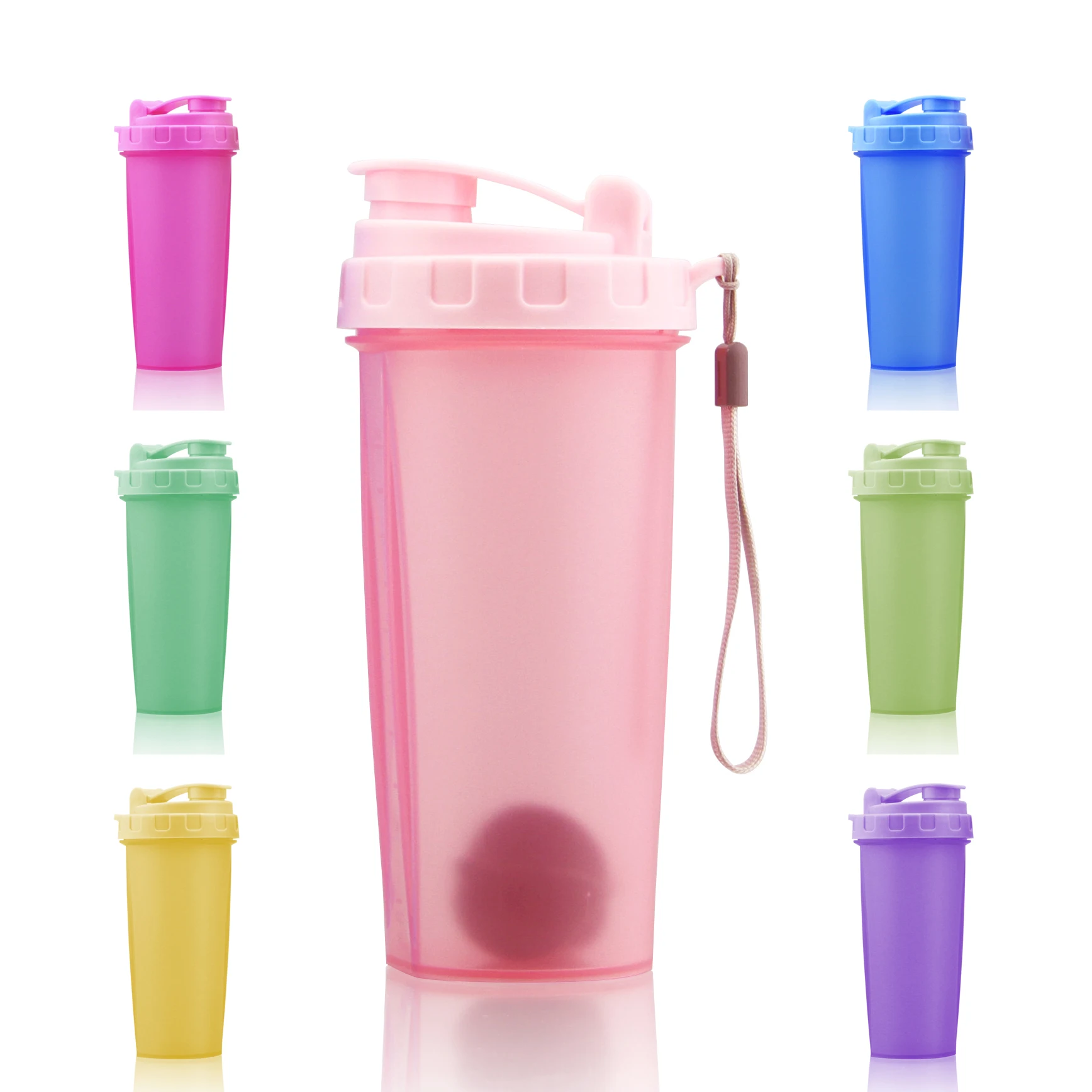 High quality BPA free protein shaker bottles with mixing ball 700ml food grade