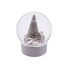 100MM pine tree + gift bag water polo with music resin mold crystal ball stand decoration holder