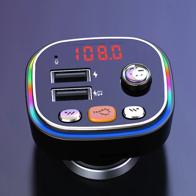Car BT 5.0 FM Transmitter Wireless Handsfree Audio Mp3 Player Adapter USB Type-C Fast Charging FM USB Car Charger