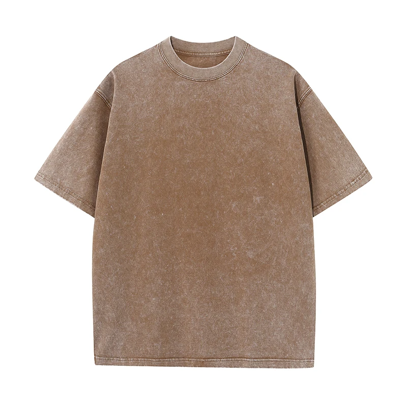 Streetwear Hip Hop Heavyweight 100% Cotton Loose Blank Acid Wash T Shirt Custom Men Vintage Oversized Tshirt