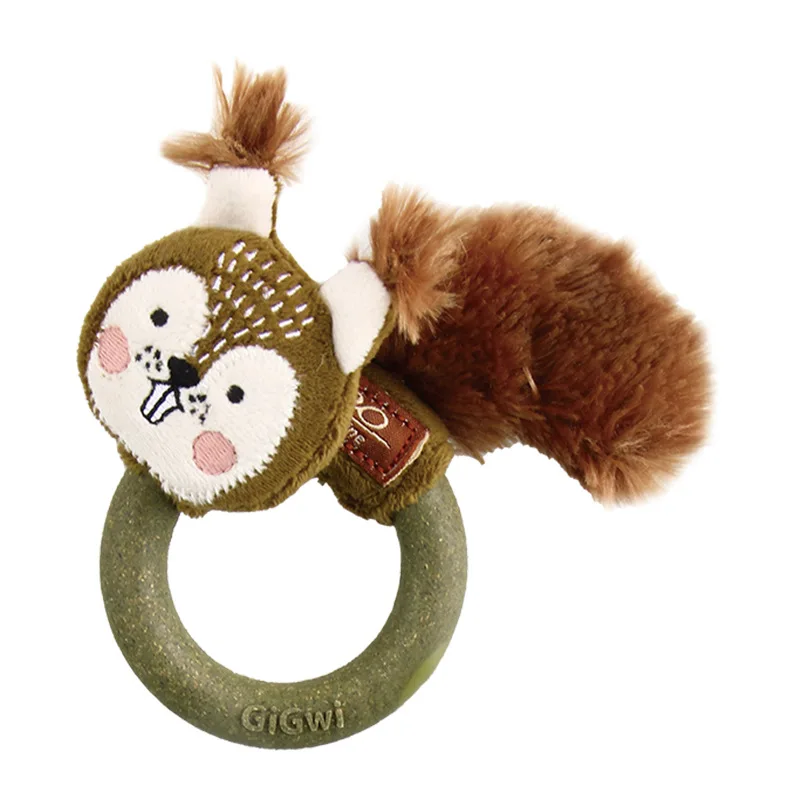 Quality custom soft cat stuffed animal plush toy catnip ring pet cats indoor toys with BB paper kitty