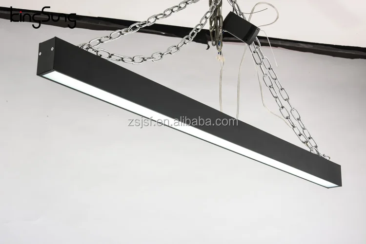 Wholesale office living room black 18w classic modern design aluminium linear suspended lamp