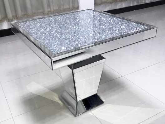 Hot Selling Diamond Crush Furniture Crystal Mirrored Dining Table