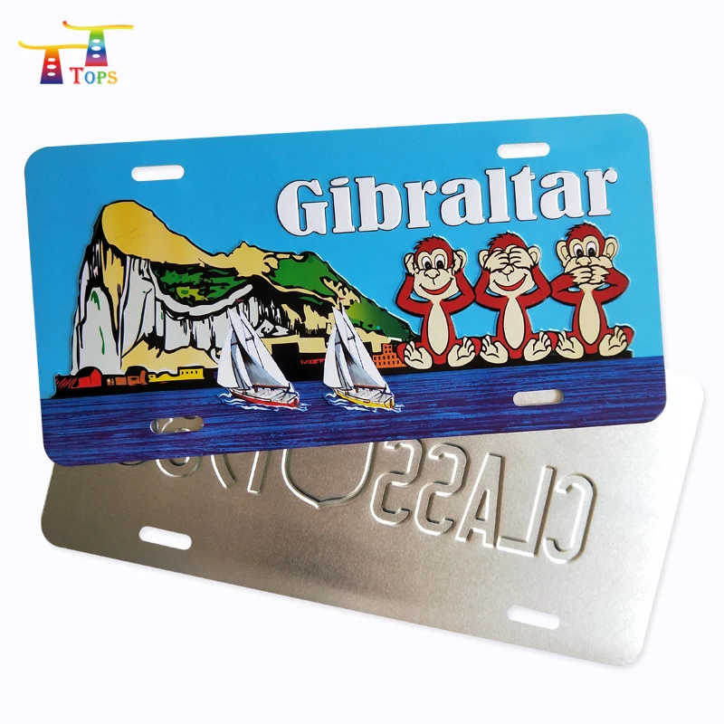 Японский высокий рельефный туристический индивидуальный Печатный винтажный автомобиль Европейская подсветка полузаконченный номерной знак