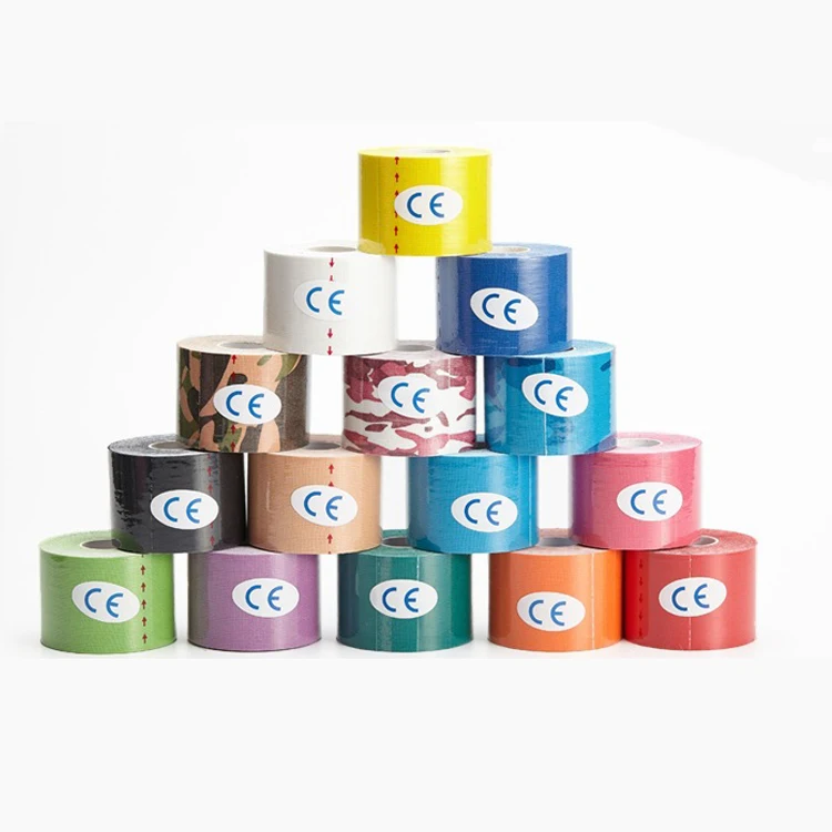 Скидка OEM принимается водостойкая хлопковая эластичная Спортивная кинезиологическая мышечная лента для лечения оптом кинезиологическая лента