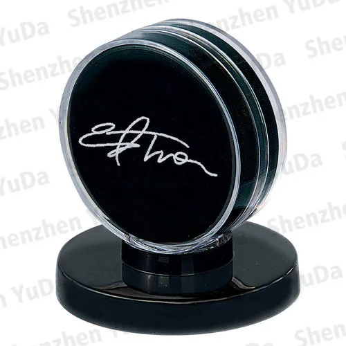 Acrylic Black Base Hockey Puck Souvenir Display Case Free Engrave Autograph Collectibles Ice Hockey Display Holder