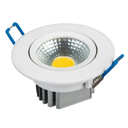 White Aluminium Recessed Angle Adjustable 3W 7W COB LED Spot Light