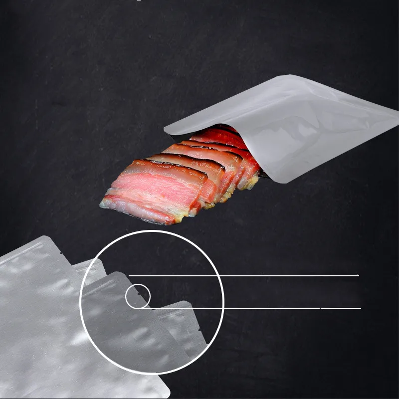Biodegradable compostable 3 side sealed storage food vacuum bag aluminum food pouches vacuum