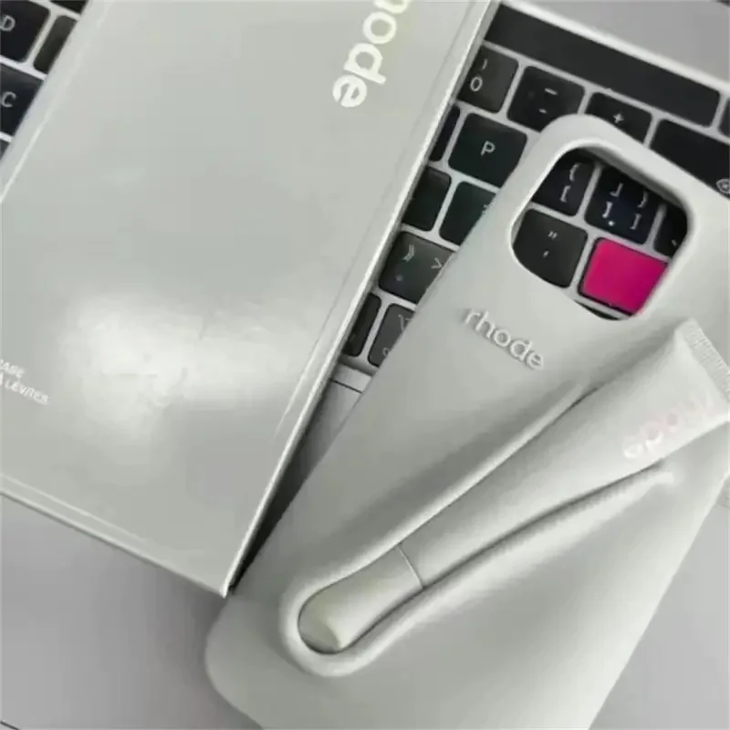 Rhode New Hailey Lip Gloss With Red Lip Glaze Phone Case For Iphone 11 12 13 14 15 16 Plus/Pro/Pro Max/Xs/Xr/Xs Max