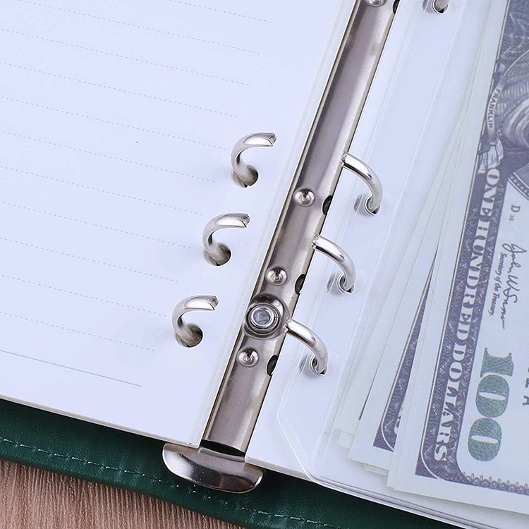 A5 A6 Budget Binder Checkered PU Leather Notebook Loose Leaf Spiral Notebook Business Planner Grid Pattern Budget Binder