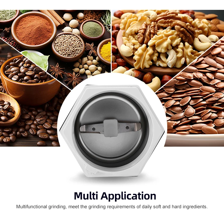 Multifunctional Household Electric Small Grinding Mill 200W Coffee Grinder for Beans, Spices, Herbs, Nuts, Grains