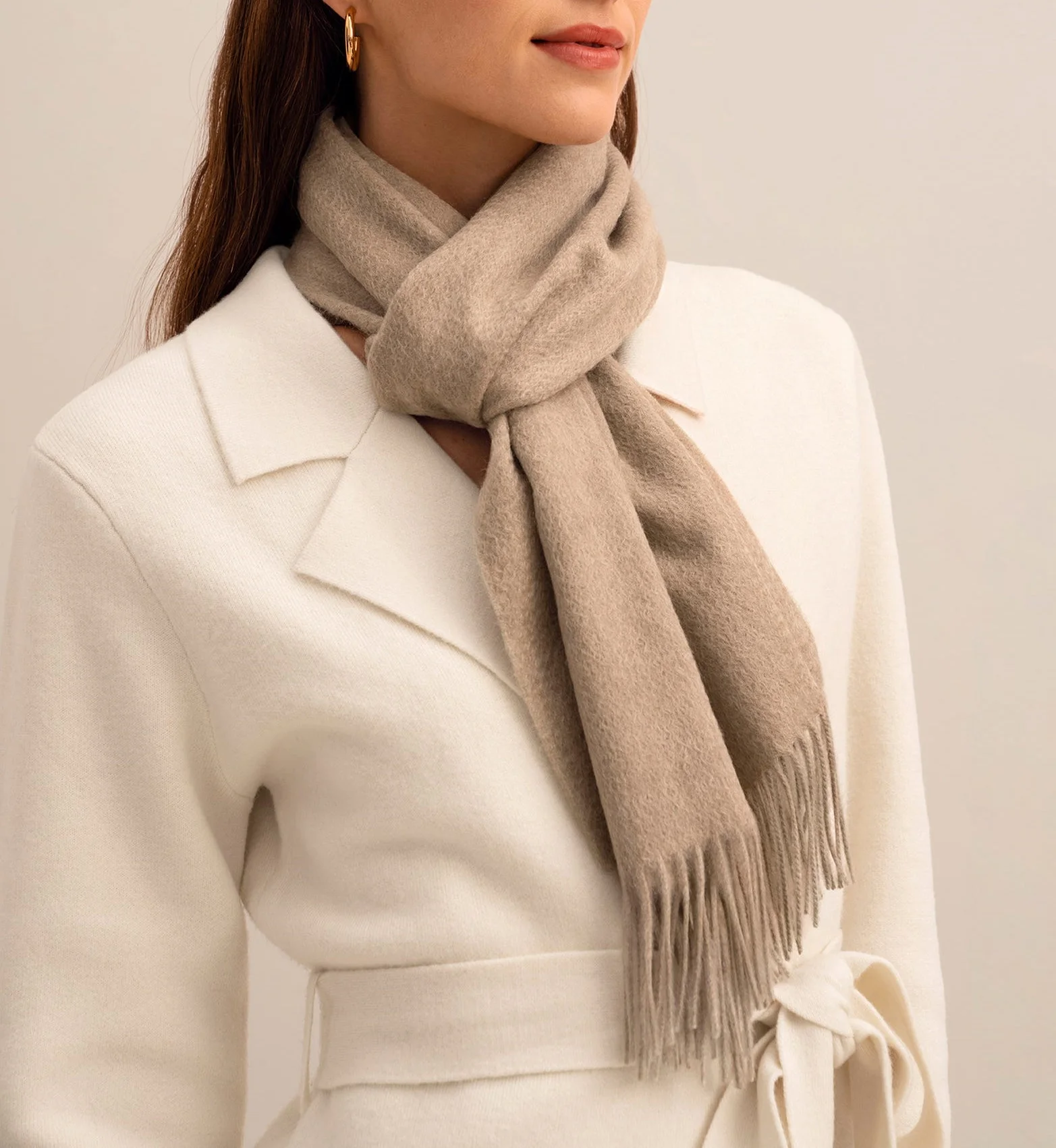 Изготовленный на заказ высококачественный теплый мягкий сплошной цвет вязаный шарф женский кашемировый