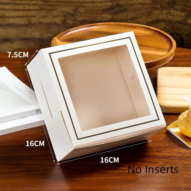 Newly Chocolate Brownie Cake Paper Boxes Packing macaron puffs Basque dessert baking packaging box