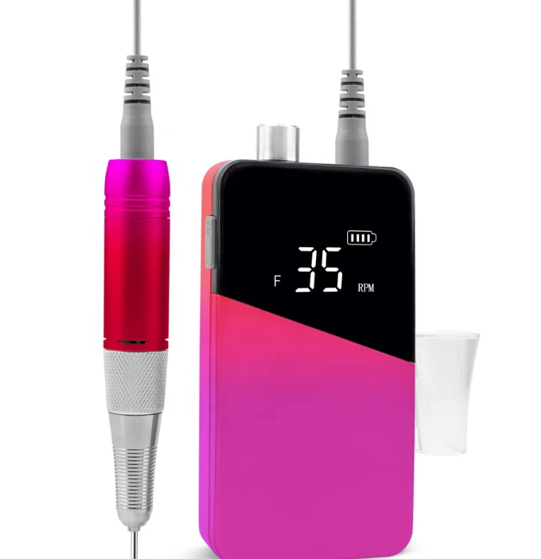 
Professional Manicure Pedicure Gradient Color 35000rpm Portable Cordless Rechargeable Nail Electric Drill Machine E-file 