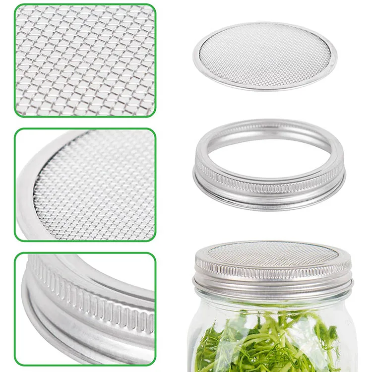Best Seller Kitchen Gadgets 2 Pack Large Complete Wide Mouth Mason Canning Jar Sprouting Set Kit with Lids