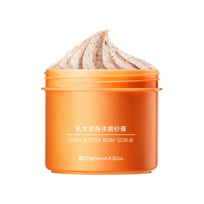 Factory wholesale OEM Shea Milk Body Scrub Cream Refreshes and Nourishes Skin, Lock in Water and Moisturize